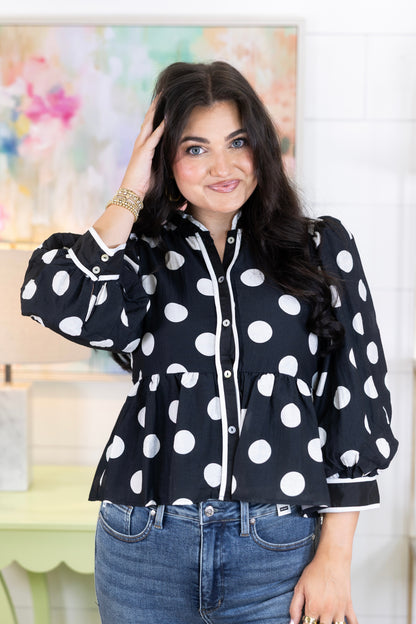 The Lonnie Blouse-3/4 Sleeves-Jodifl-The Village Shoppe, Women’s Fashion Boutique, Shop Online and In Store - Located in Muscle Shoals, AL.