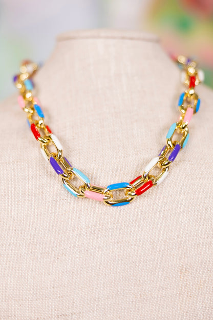 Rainbow Road Chain Necklace-Necklaces-AF Design Group-The Village Shoppe, Women’s Fashion Boutique, Shop Online and In Store - Located in Muscle Shoals, AL.