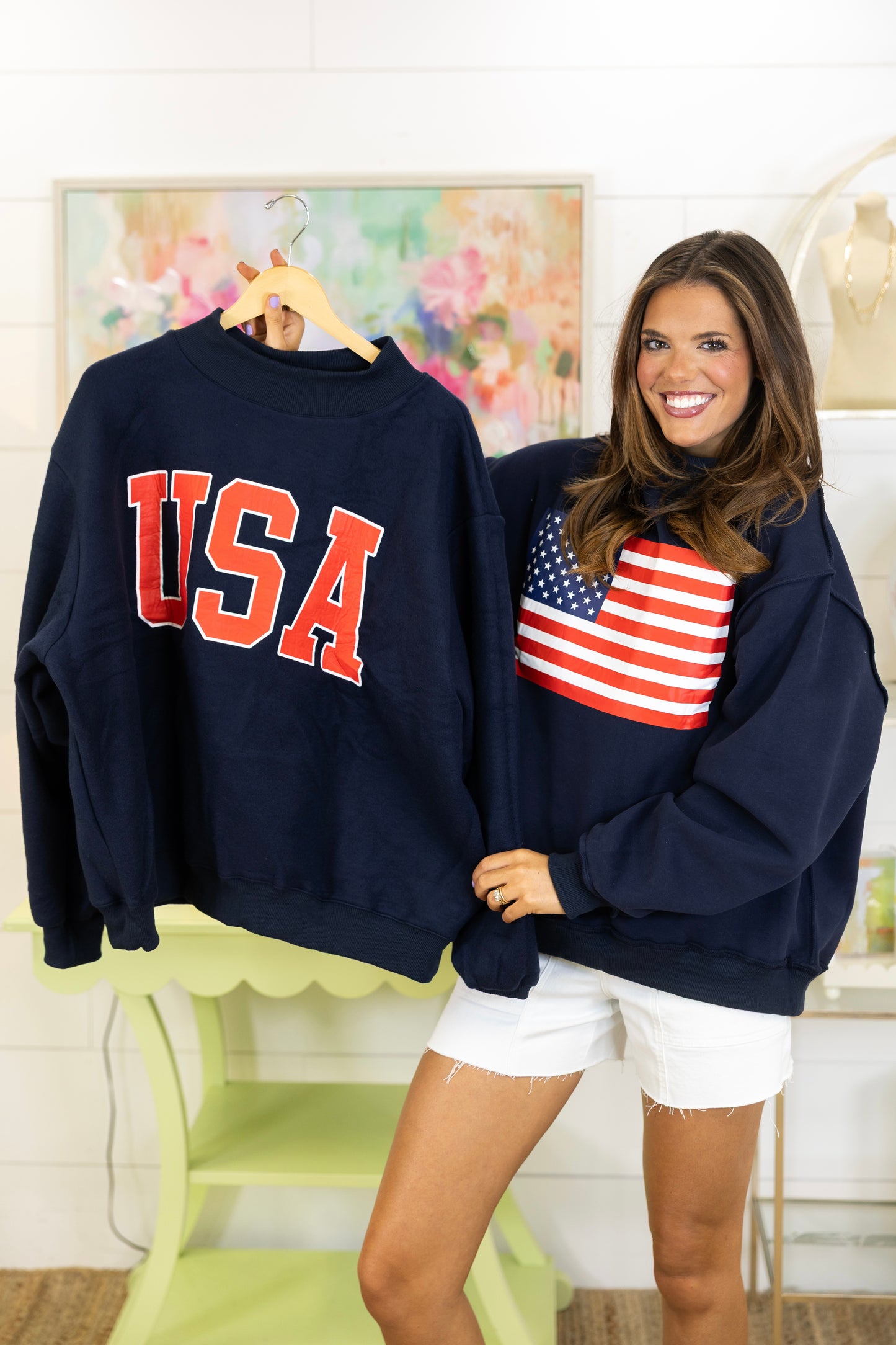 Star-Spangled Sweatshirt-Sweatshirt-Bucketlist-The Village Shoppe, Women’s Fashion Boutique, Shop Online and In Store - Located in Muscle Shoals, AL.