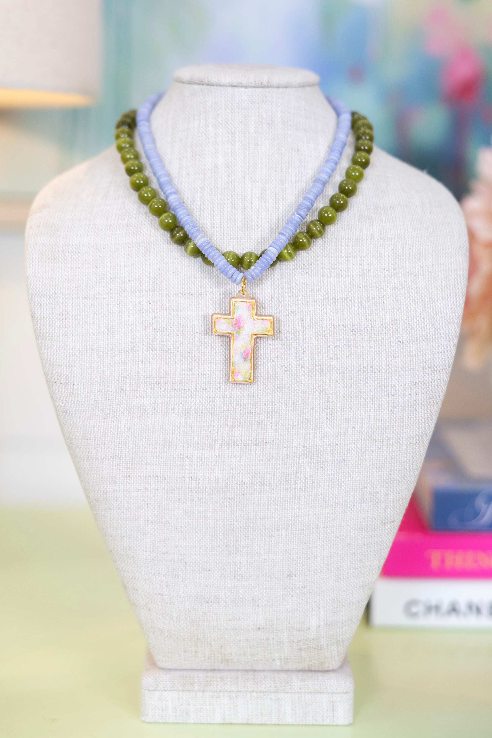 Crystal Clear Cat Eye Beaded Necklace-Necklaces-Hart Designs-The Village Shoppe, Women’s Fashion Boutique, Shop Online and In Store - Located in Muscle Shoals, AL.