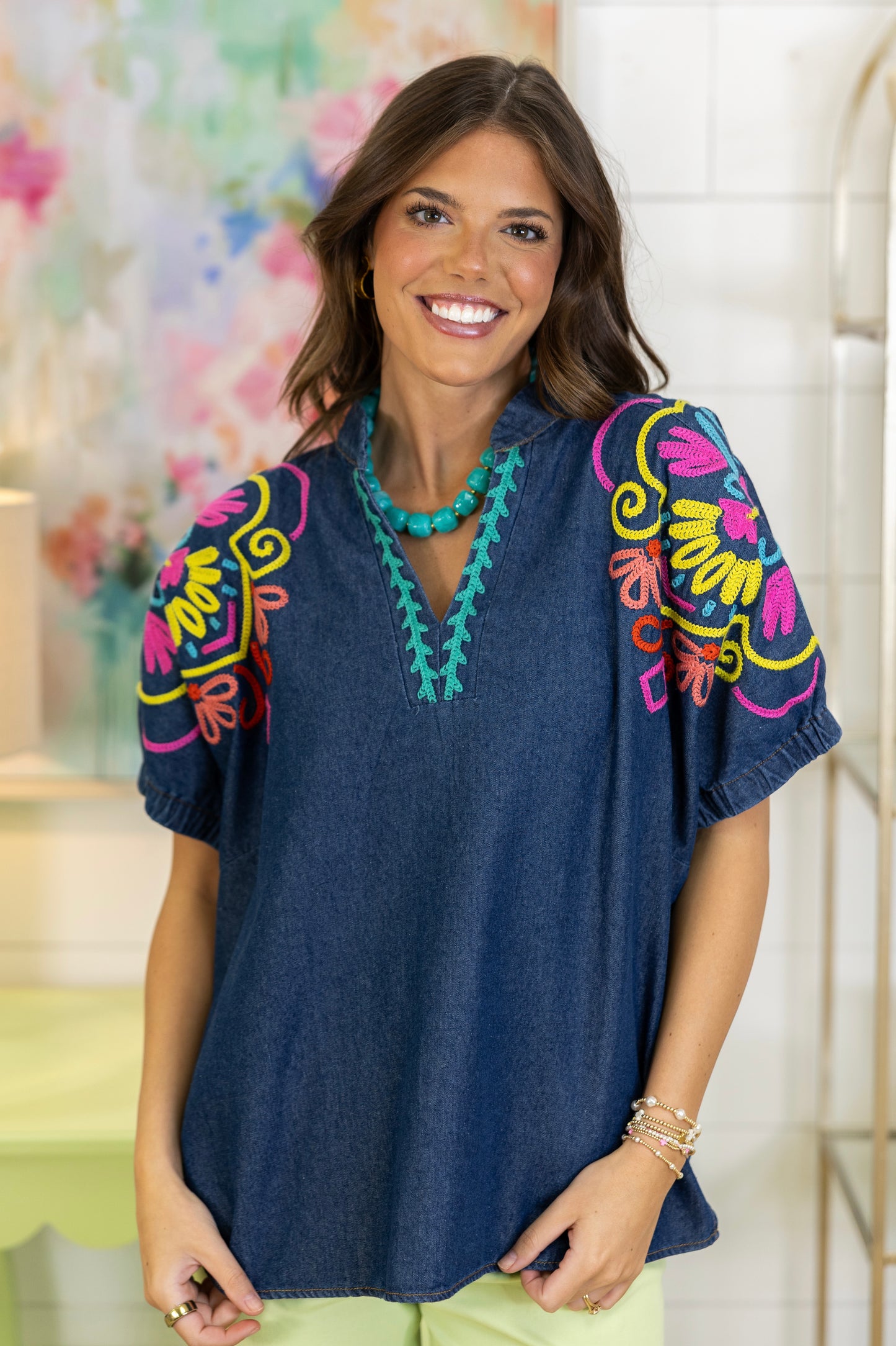 The Amelia Top-Short Sleeves-Umgee-The Village Shoppe, Women’s Fashion Boutique, Shop Online and In Store - Located in Muscle Shoals, AL.