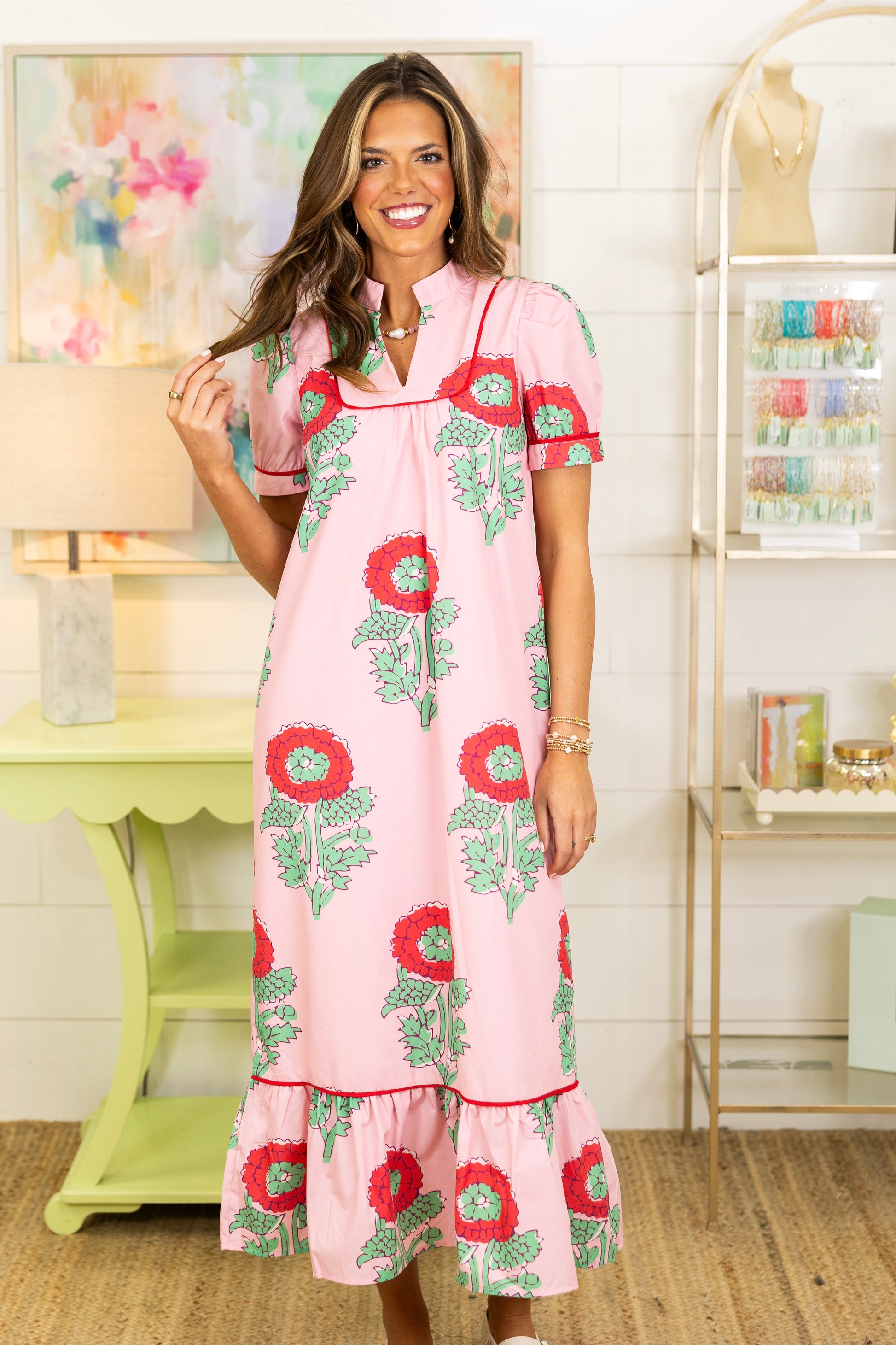 Floral Fantasy Midi Dress-Midi Dress-tcec-The Village Shoppe, Women’s Fashion Boutique, Shop Online and In Store - Located in Muscle Shoals, AL.
