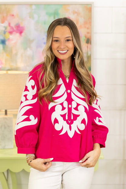 The Joey Blouse-3/4 Sleeves-Jodifl-The Village Shoppe, Women’s Fashion Boutique, Shop Online and In Store - Located in Muscle Shoals, AL.