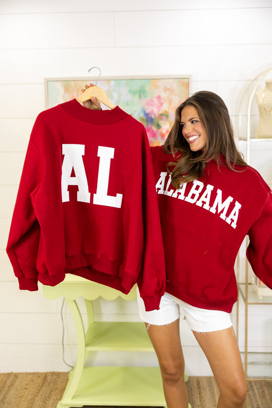 Roll Tide Reversible Sweatshirt-Sweatshirt-Bucketlist-The Village Shoppe, Women’s Fashion Boutique, Shop Online and In Store - Located in Muscle Shoals, AL.