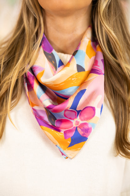 Retro Blooming Scarf-Scarf-Golden Stella-The Village Shoppe, Women’s Fashion Boutique, Shop Online and In Store - Located in Muscle Shoals, AL.