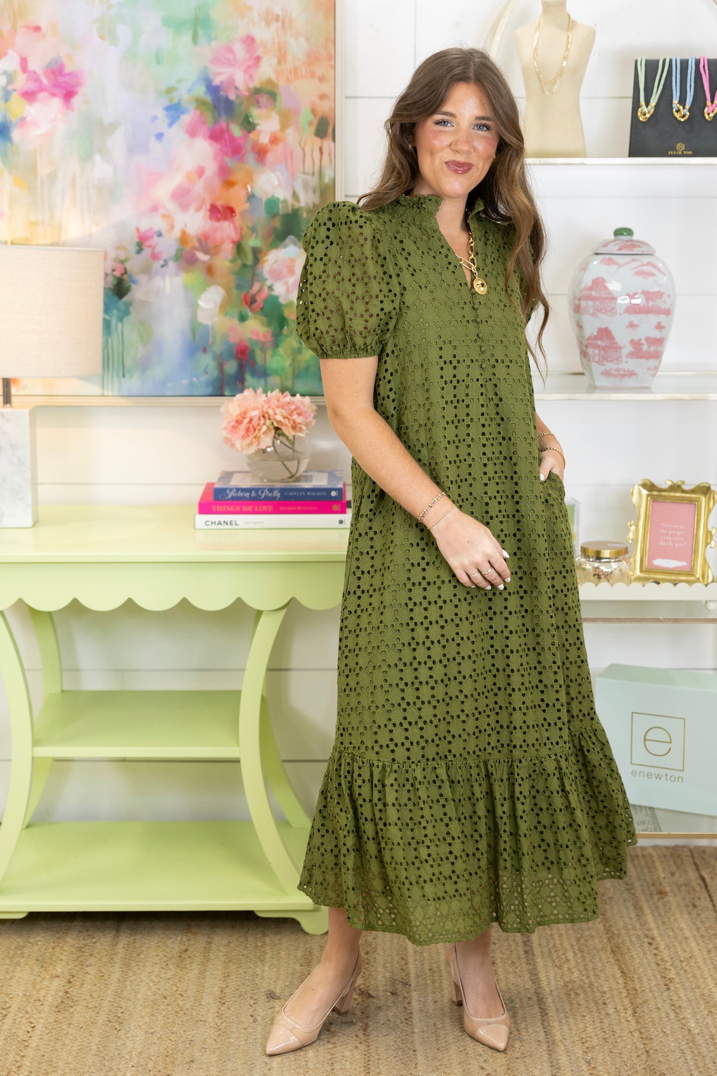 The Elsie Eyelet Midi Dress