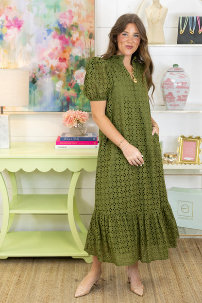 The Elsie Eyelet Midi Dress