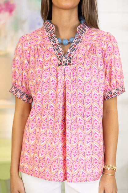 The Winslow Blouse-Short Sleeves-Umgee-The Village Shoppe, Women’s Fashion Boutique, Shop Online and In Store - Located in Muscle Shoals, AL.