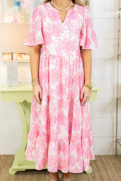 Pink Promise Midi Dress-Midi Dress-tcec-The Village Shoppe, Women’s Fashion Boutique, Shop Online and In Store - Located in Muscle Shoals, AL.