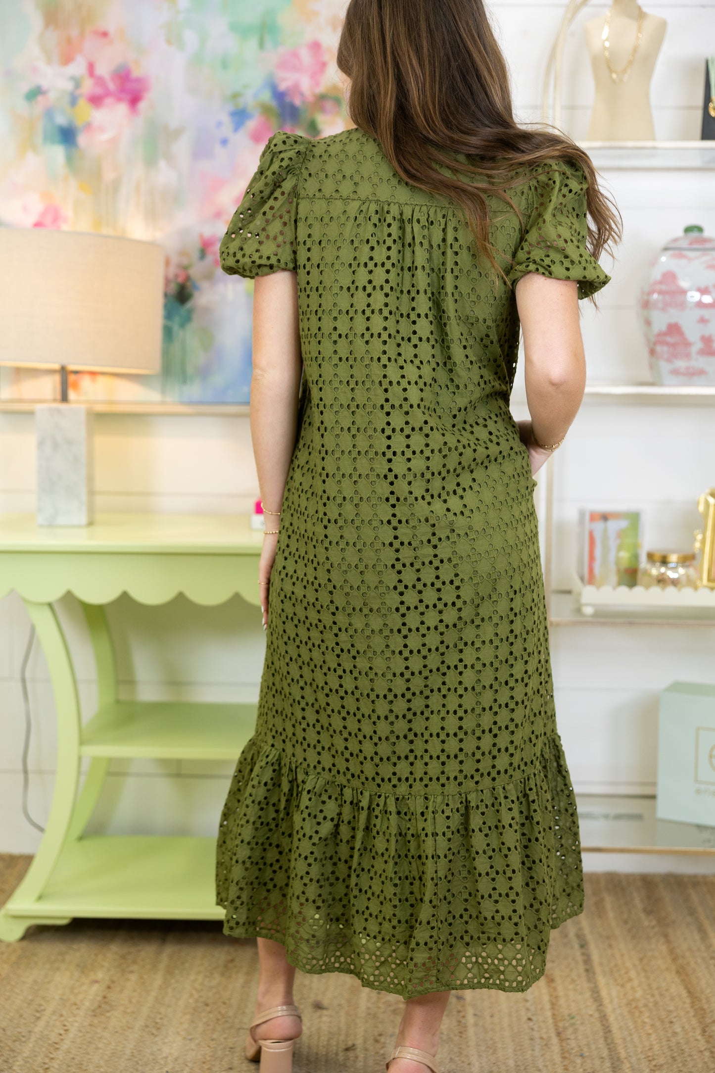 The Elsie Eyelet Midi Dress