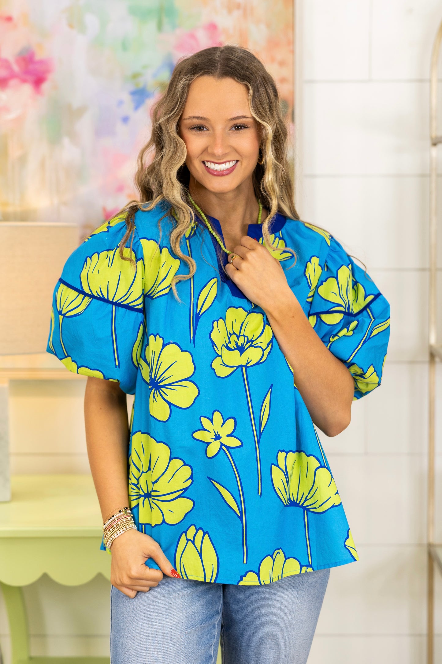 The Lowen Blouse-Short Sleeves-Umgee-The Village Shoppe, Women’s Fashion Boutique, Shop Online and In Store - Located in Muscle Shoals, AL.