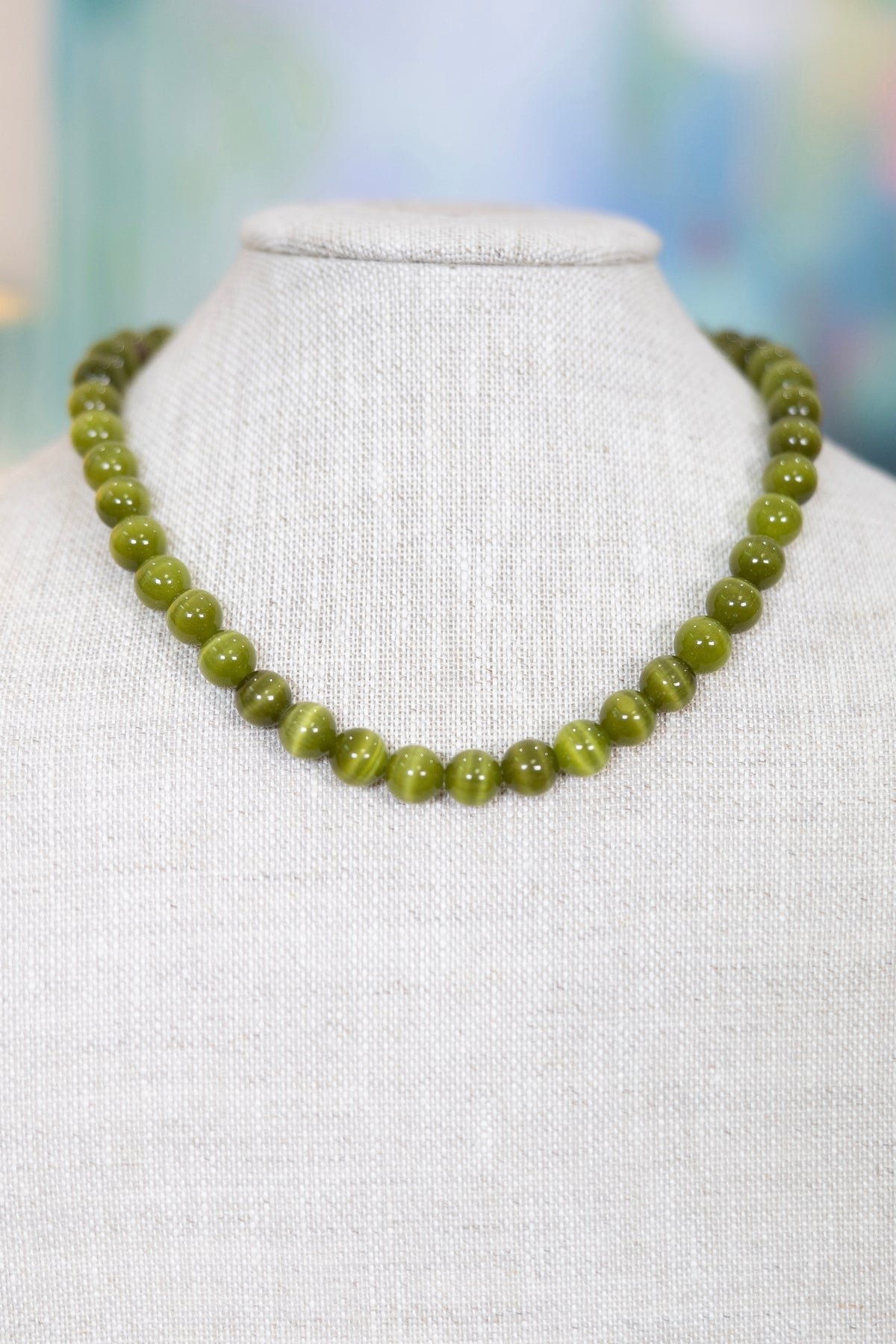 Crystal Clear Cat Eye Beaded Necklace-Necklaces-Hart Designs-The Village Shoppe, Women’s Fashion Boutique, Shop Online and In Store - Located in Muscle Shoals, AL.