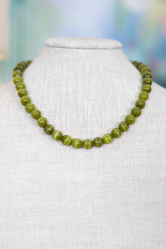 Crystal Clear Cat Eye Beaded Necklace-Necklaces-Hart Designs-The Village Shoppe, Women’s Fashion Boutique, Shop Online and In Store - Located in Muscle Shoals, AL.
