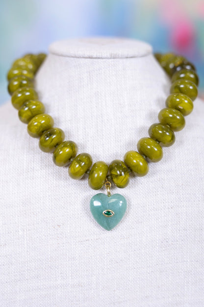 Heart Eyes Beaded Necklace-Necklaces-Hart Designs-The Village Shoppe, Women’s Fashion Boutique, Shop Online and In Store - Located in Muscle Shoals, AL.