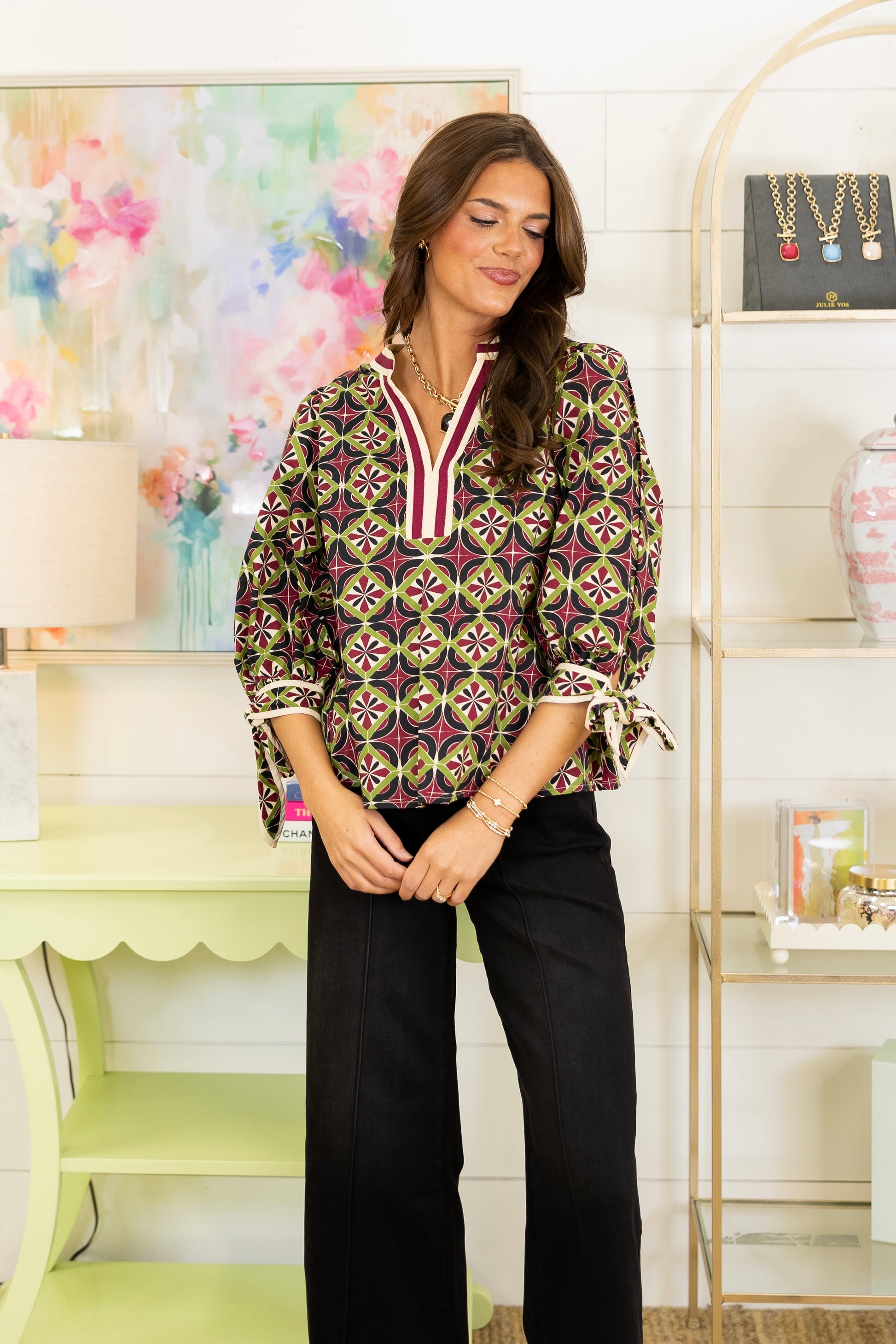 The Ezzie Top-Long Sleeves-Entro-The Village Shoppe, Women’s Fashion Boutique, Shop Online and In Store - Located in Muscle Shoals, AL.