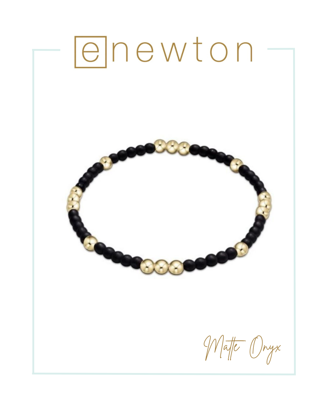 E Newton Worthy Pattern 3mm Bead Bracelet - Matte Onyx-Bracelets-The Village Shoppe-The Village Shoppe, Women’s Fashion Boutique, Shop Online and In Store - Located in Muscle Shoals, AL.