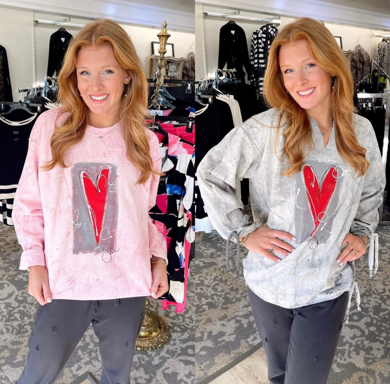 Kunky's Heart Sweatshirt-Sweatshirt-Kunky's-The Village Shoppe, Women’s Fashion Boutique, Shop Online and In Store - Located in Muscle Shoals, AL.