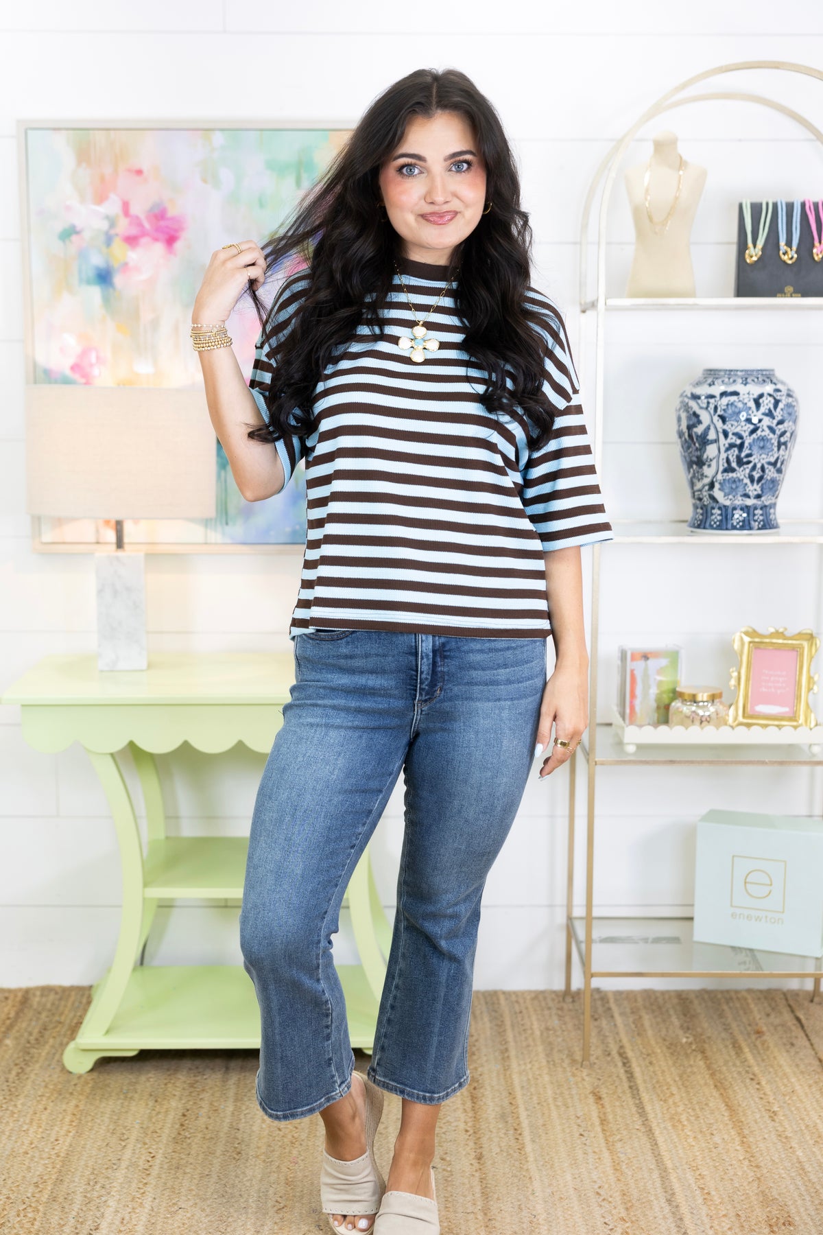 The Wallen Top-Short Sleeves-Entro-The Village Shoppe, Women’s Fashion Boutique, Shop Online and In Store - Located in Muscle Shoals, AL.