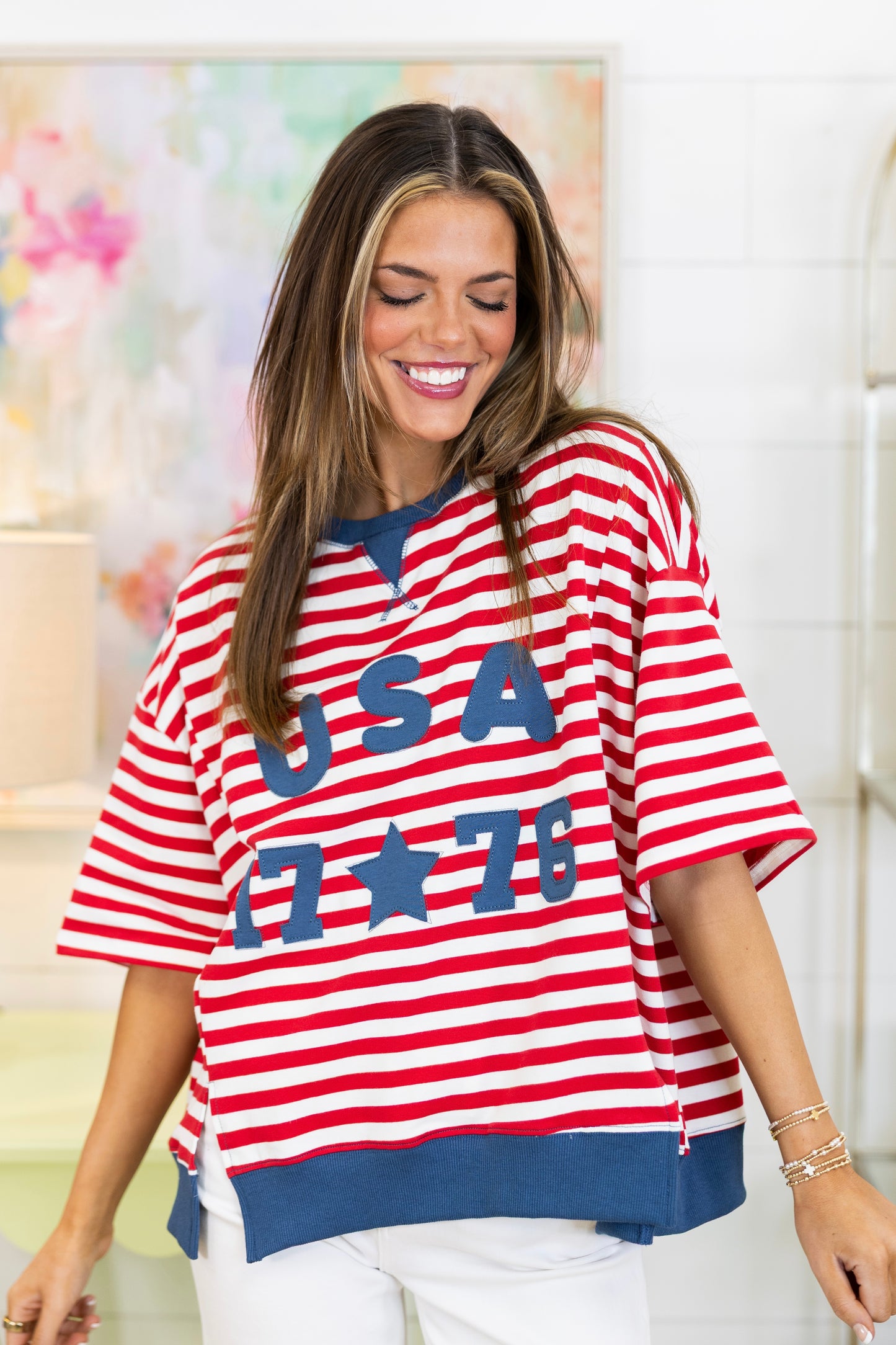 Like it's 1776 Tee-Short Sleeves-Main Strip-The Village Shoppe, Women’s Fashion Boutique, Shop Online and In Store - Located in Muscle Shoals, AL.