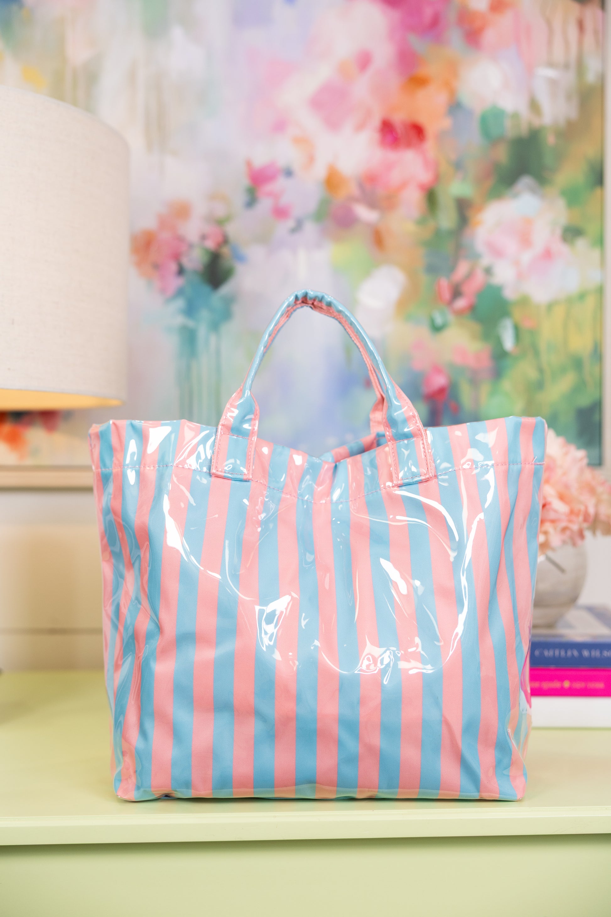Cabana Stripe Tote Bag-Tote Bag-Wall To Wall-The Village Shoppe, Women’s Fashion Boutique, Shop Online and In Store - Located in Muscle Shoals, AL.