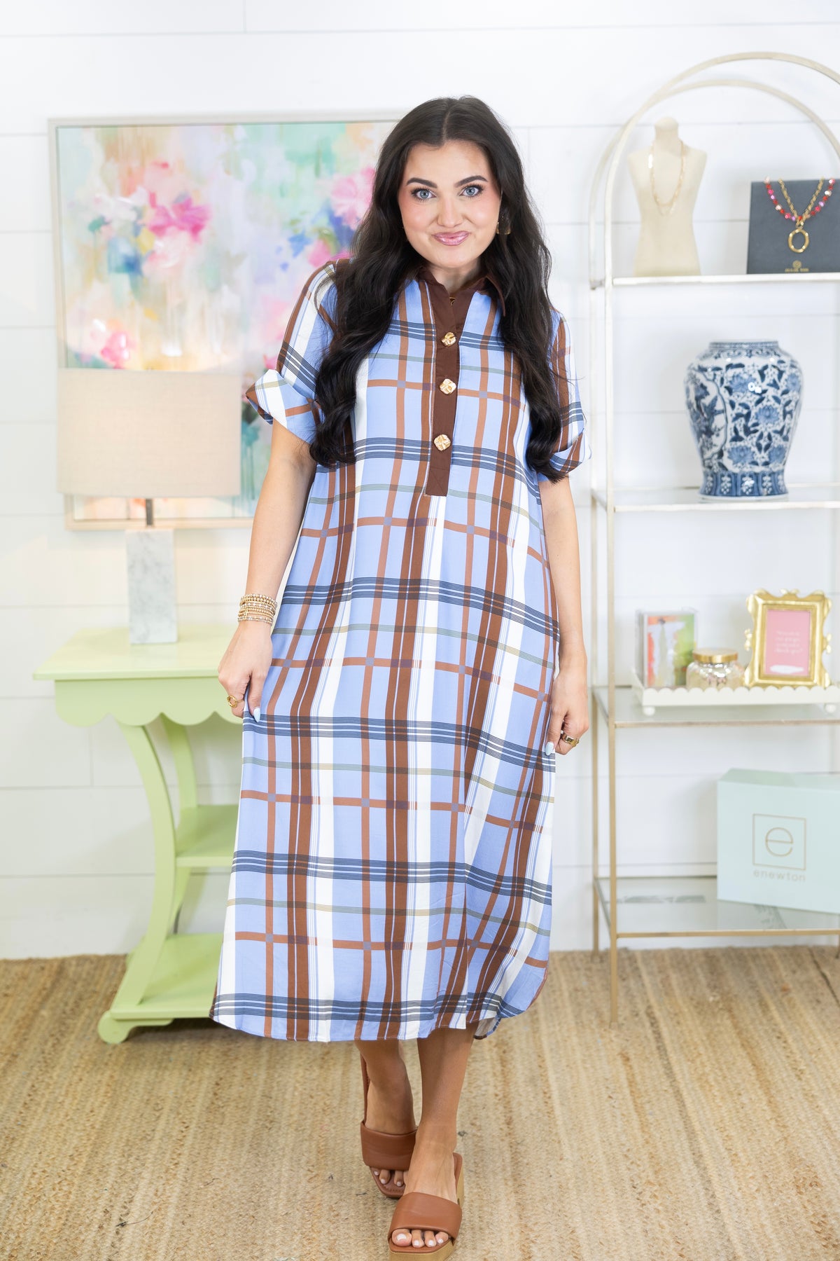 Well Plaid Midi Dress