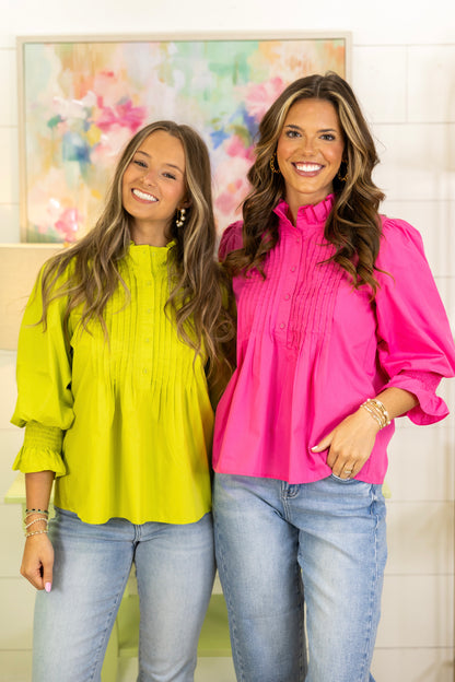 The Arden Pintuck Top-3/4 Sleeves-Entro-The Village Shoppe, Women’s Fashion Boutique, Shop Online and In Store - Located in Muscle Shoals, AL.
