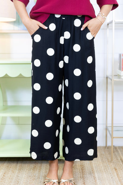 The Pippa Polka Dot Pant-Pant-Umgee-The Village Shoppe, Women’s Fashion Boutique, Shop Online and In Store - Located in Muscle Shoals, AL.