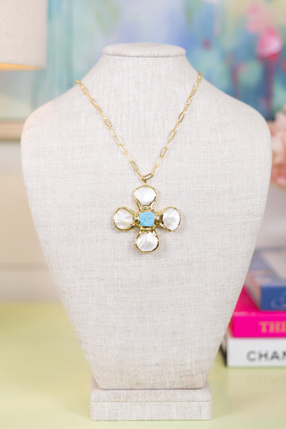 To Be Known Pearl Cross Necklace-Necklaces-Golden Stella-The Village Shoppe, Women’s Fashion Boutique, Shop Online and In Store - Located in Muscle Shoals, AL.