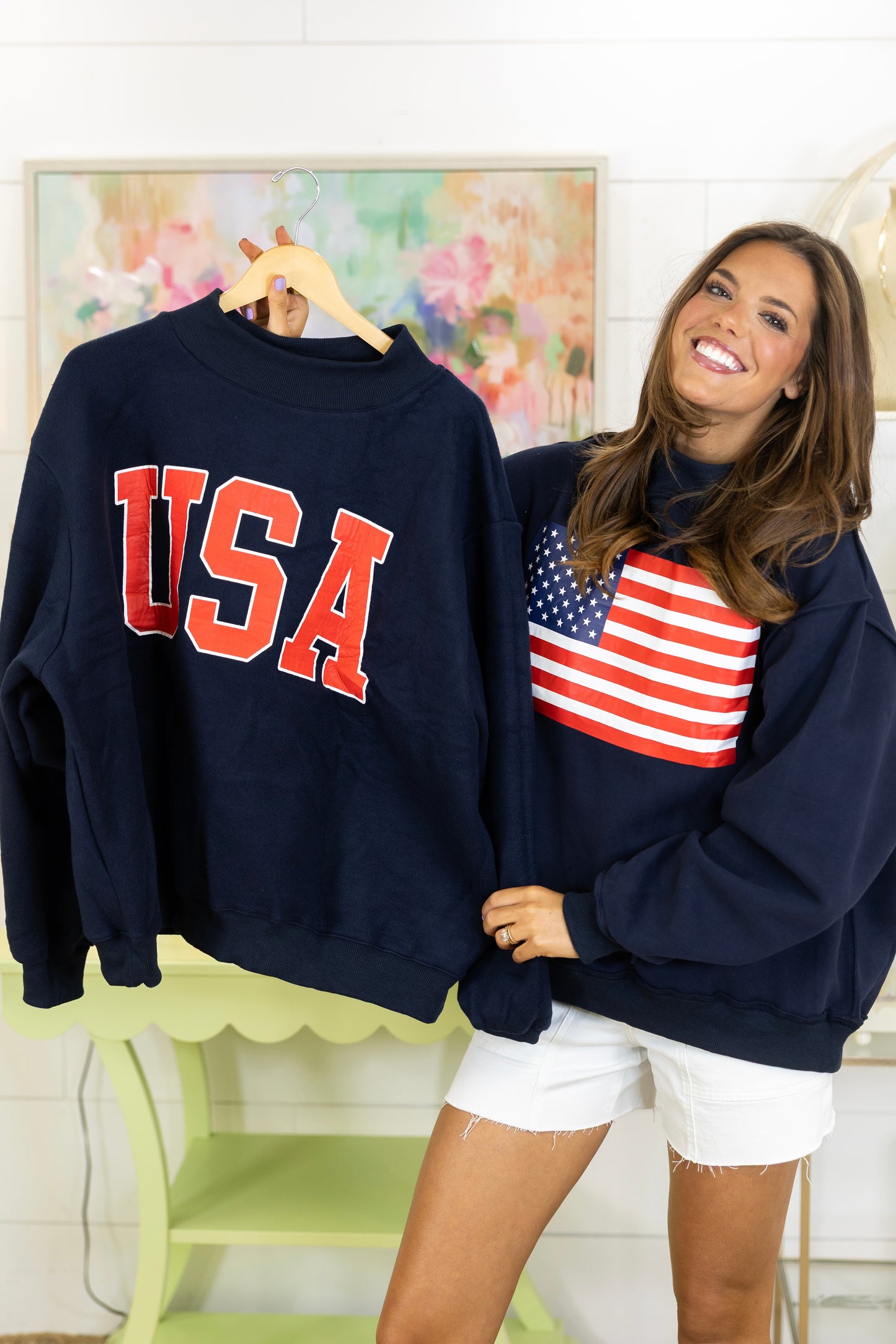 Star-Spangled Sweatshirt-Sweatshirt-Bucketlist-The Village Shoppe, Women’s Fashion Boutique, Shop Online and In Store - Located in Muscle Shoals, AL.