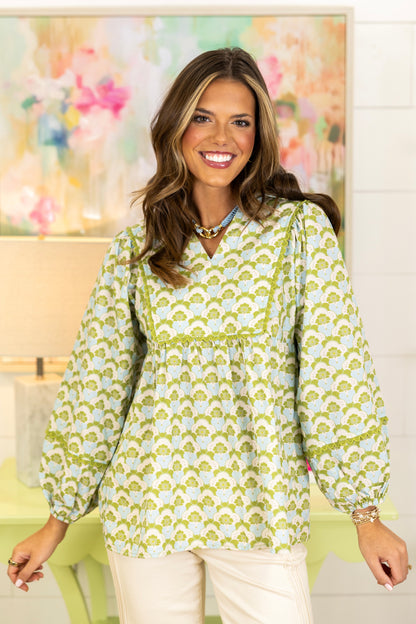 Clover Lane Blouse-3/4 Sleeves-Jodifl-The Village Shoppe, Women’s Fashion Boutique, Shop Online and In Store - Located in Muscle Shoals, AL.