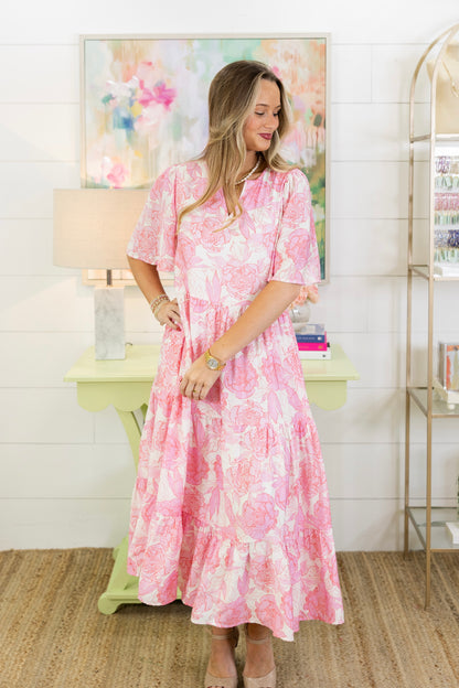 Pink Promise Midi Dress-Midi Dress-tcec-The Village Shoppe, Women’s Fashion Boutique, Shop Online and In Store - Located in Muscle Shoals, AL.