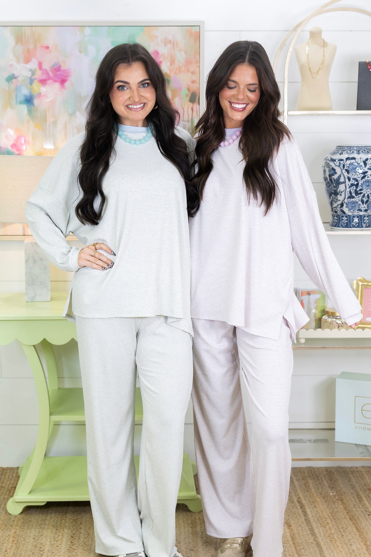 Sassy Stripe Lounge Set-Matching Set-Things Between-The Village Shoppe, Women’s Fashion Boutique, Shop Online and In Store - Located in Muscle Shoals, AL.