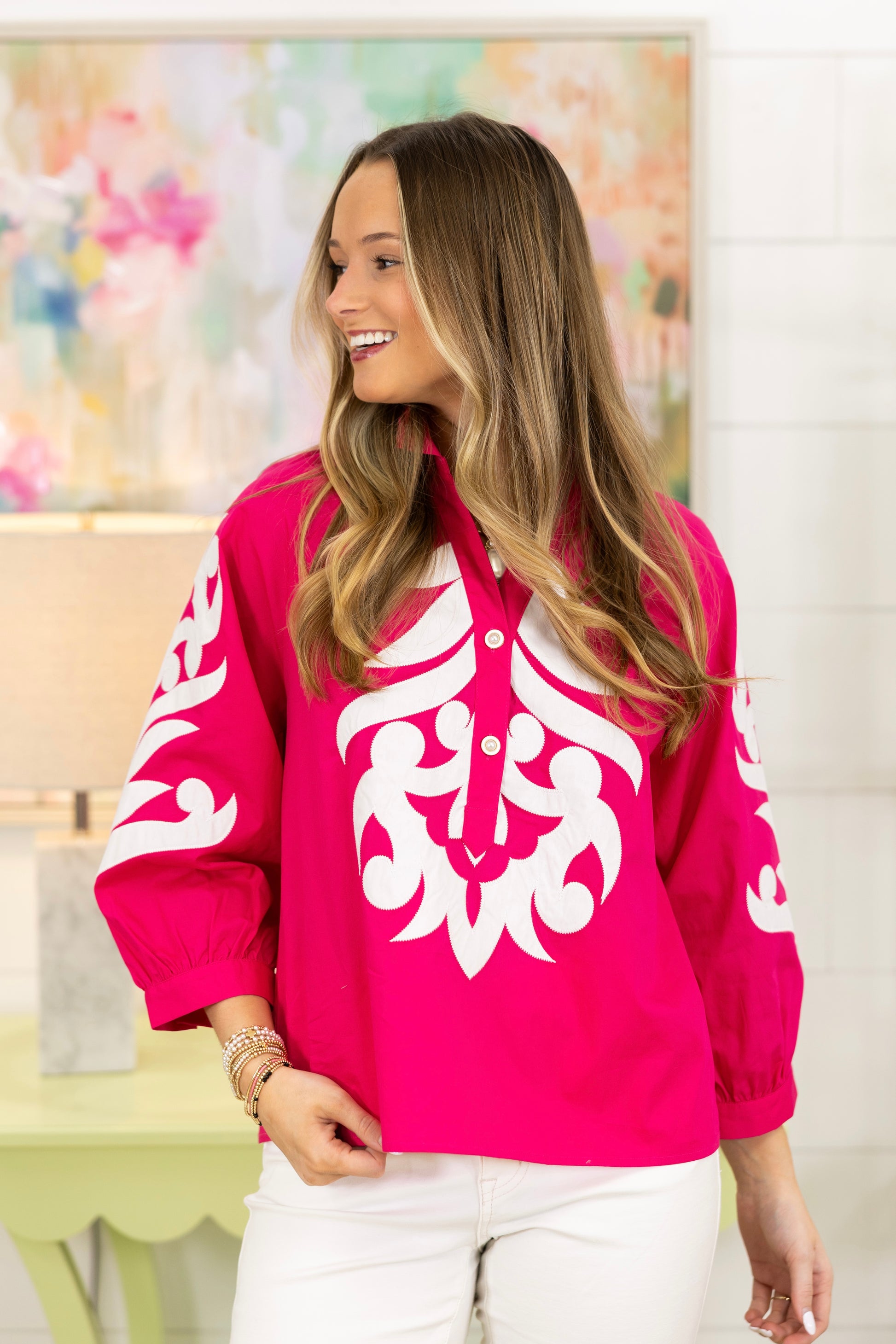 The Joey Blouse-3/4 Sleeves-Jodifl-The Village Shoppe, Women’s Fashion Boutique, Shop Online and In Store - Located in Muscle Shoals, AL.