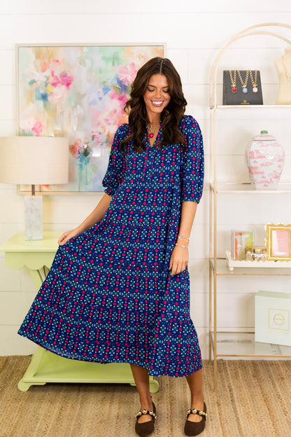 The Sicily Midi Dress-Midi Dress-Mary Square-The Village Shoppe, Women’s Fashion Boutique, Shop Online and In Store - Located in Muscle Shoals, AL.