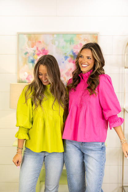 The Arden Pintuck Top-3/4 Sleeves-Entro-The Village Shoppe, Women’s Fashion Boutique, Shop Online and In Store - Located in Muscle Shoals, AL.