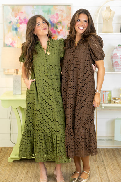 The Elsie Eyelet Midi Dress