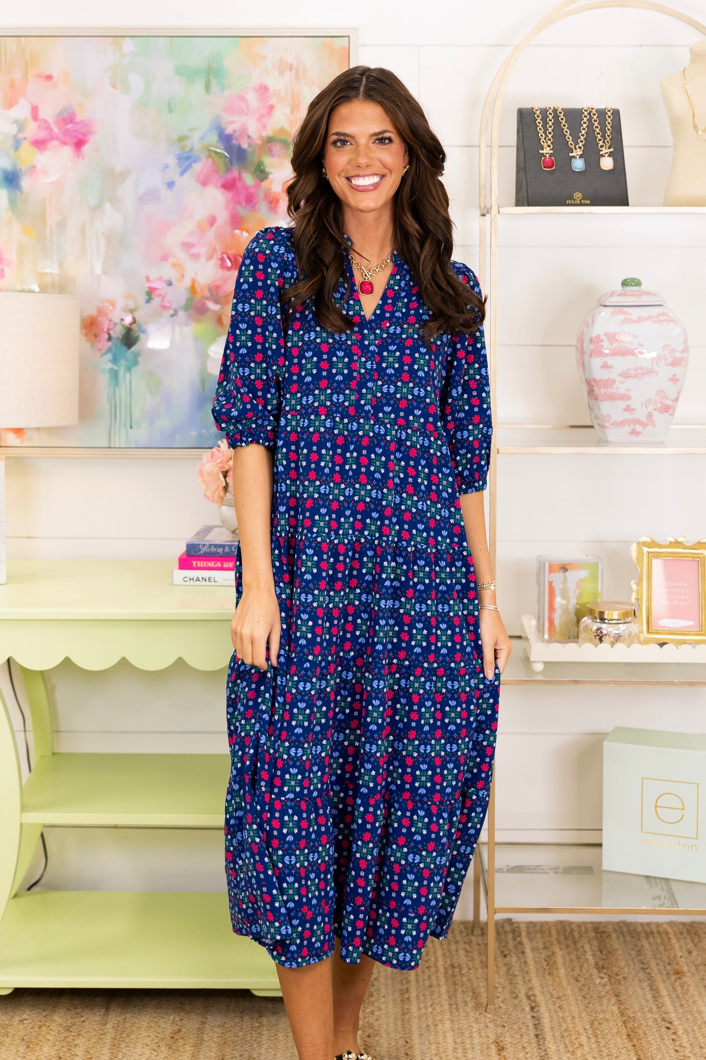 The Sicily Midi Dress-Midi Dress-Mary Square-The Village Shoppe, Women’s Fashion Boutique, Shop Online and In Store - Located in Muscle Shoals, AL.
