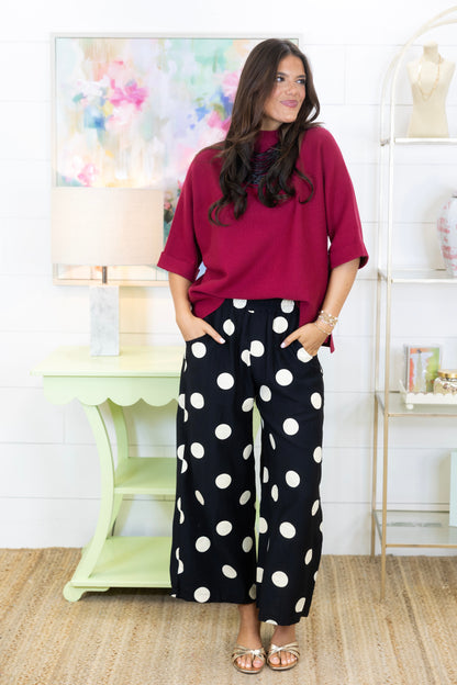 The Pippa Polka Dot Pant-Pant-Umgee-The Village Shoppe, Women’s Fashion Boutique, Shop Online and In Store - Located in Muscle Shoals, AL.