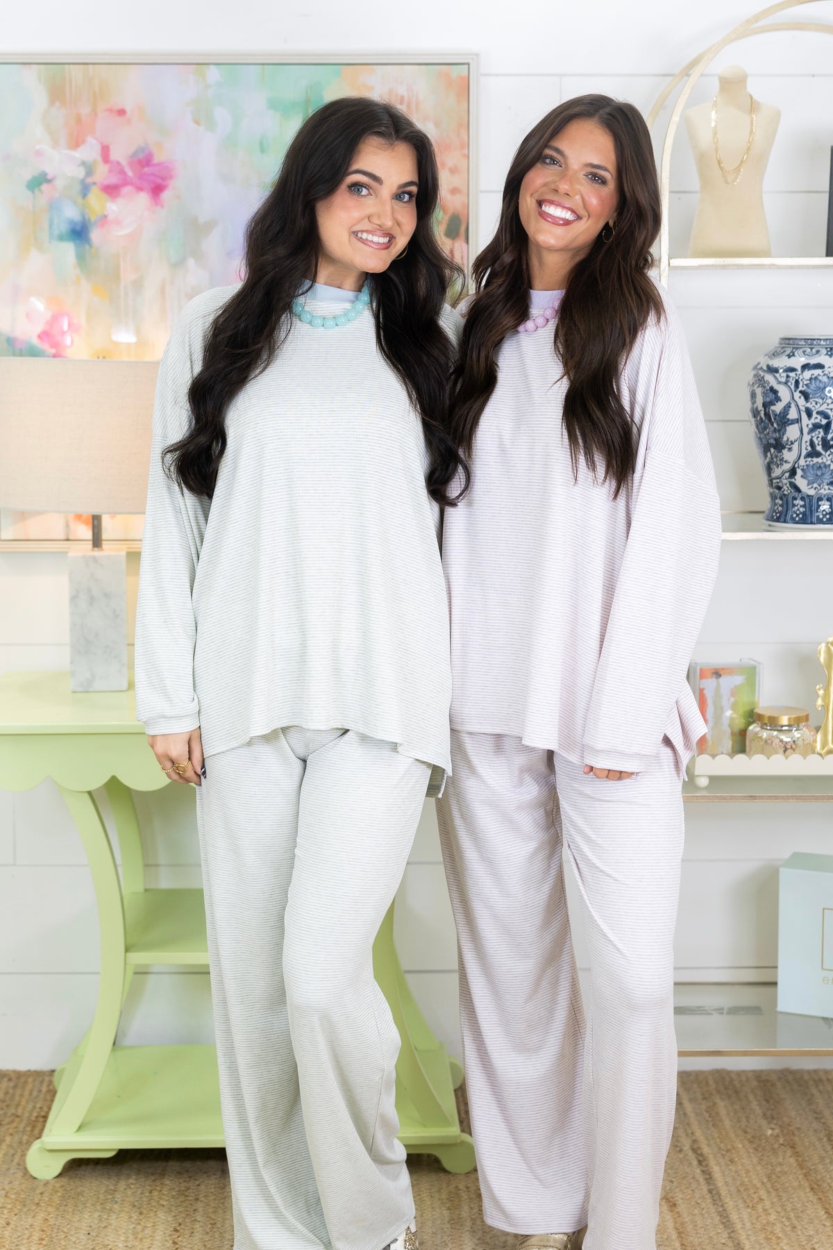 Sassy Stripe Lounge Set-Matching Set-Things Between-The Village Shoppe, Women’s Fashion Boutique, Shop Online and In Store - Located in Muscle Shoals, AL.