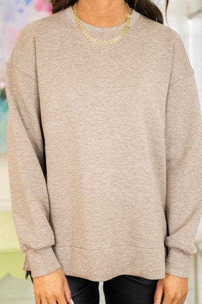 Spanx AirEssentials Brushed Crewneck Top-Long Sleeves-SPANX-The Village Shoppe, Women’s Fashion Boutique, Shop Online and In Store - Located in Muscle Shoals, AL.