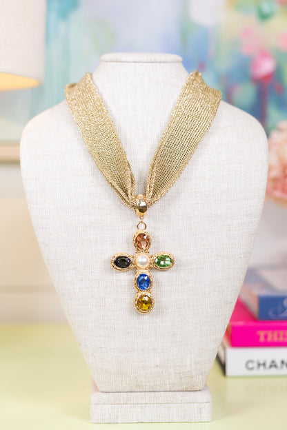 Cross My Heart Necklace-Necklaces-Golden Stella-The Village Shoppe, Women’s Fashion Boutique, Shop Online and In Store - Located in Muscle Shoals, AL.