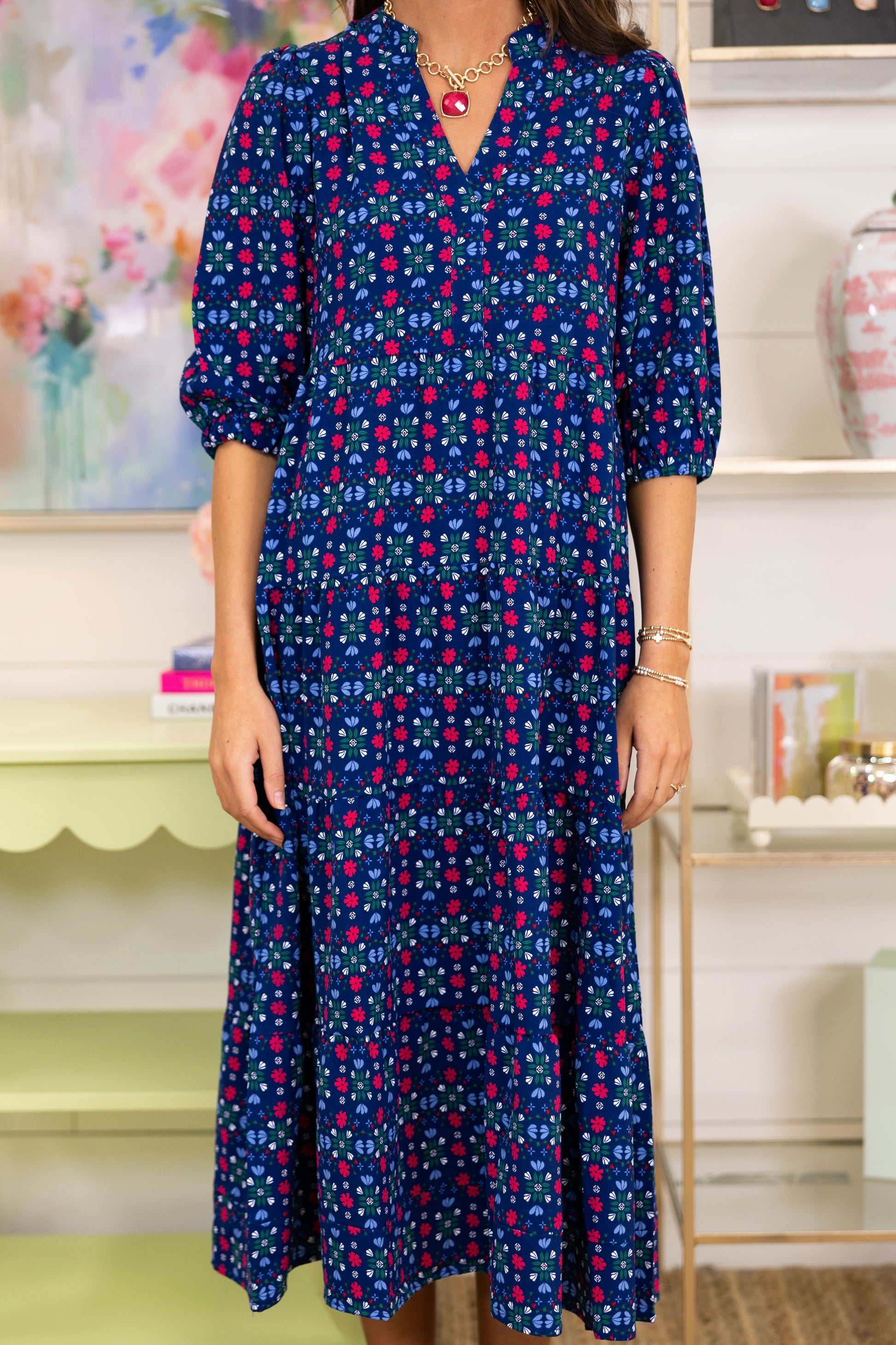 The Sicily Midi Dress-Midi Dress-Mary Square-The Village Shoppe, Women’s Fashion Boutique, Shop Online and In Store - Located in Muscle Shoals, AL.