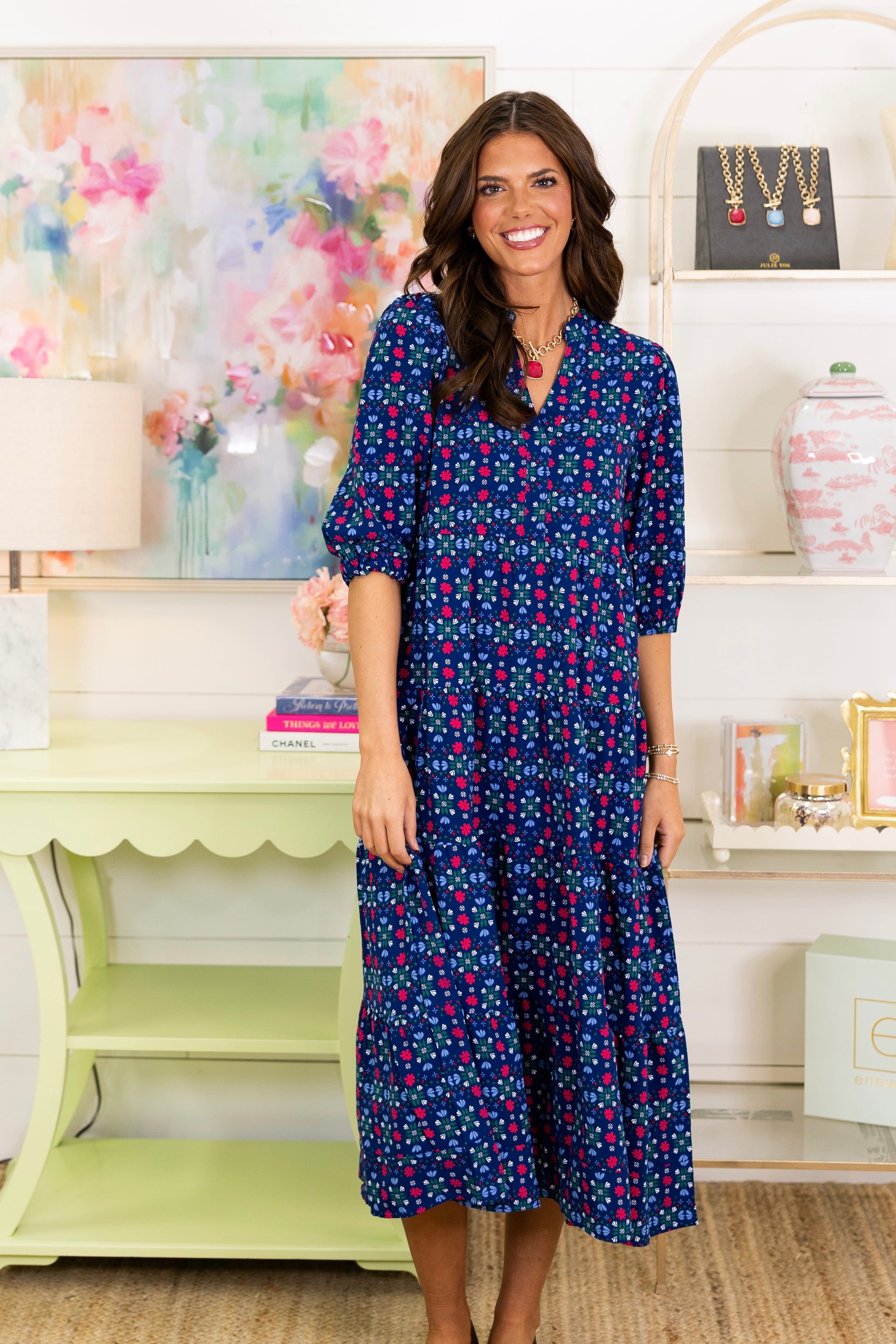The Sicily Midi Dress-Midi Dress-Mary Square-The Village Shoppe, Women’s Fashion Boutique, Shop Online and In Store - Located in Muscle Shoals, AL.