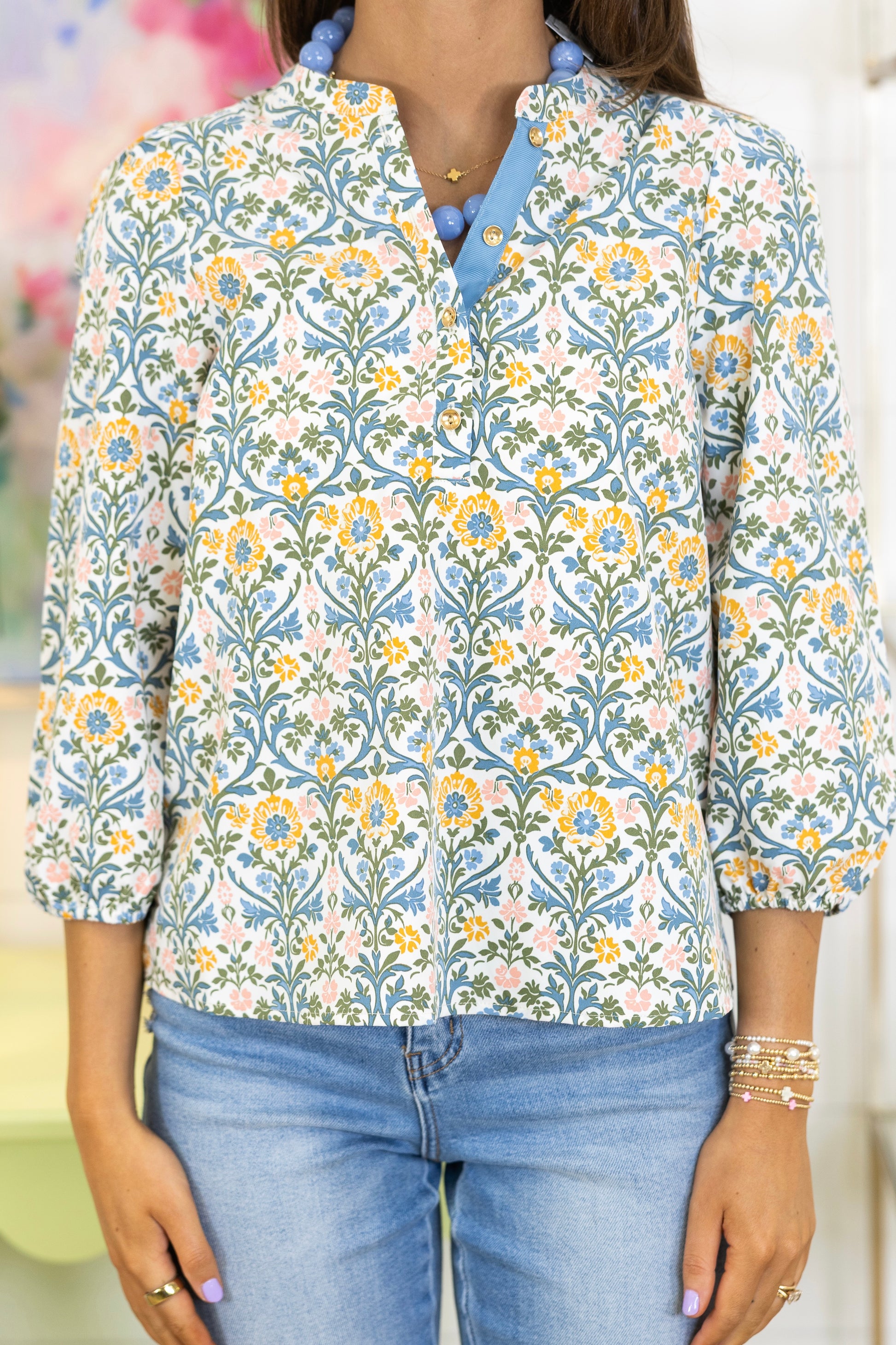 The Annie Blouse | Mary Square-3/4 Sleeves-Mary Square-The Village Shoppe, Women’s Fashion Boutique, Shop Online and In Store - Located in Muscle Shoals, AL.
