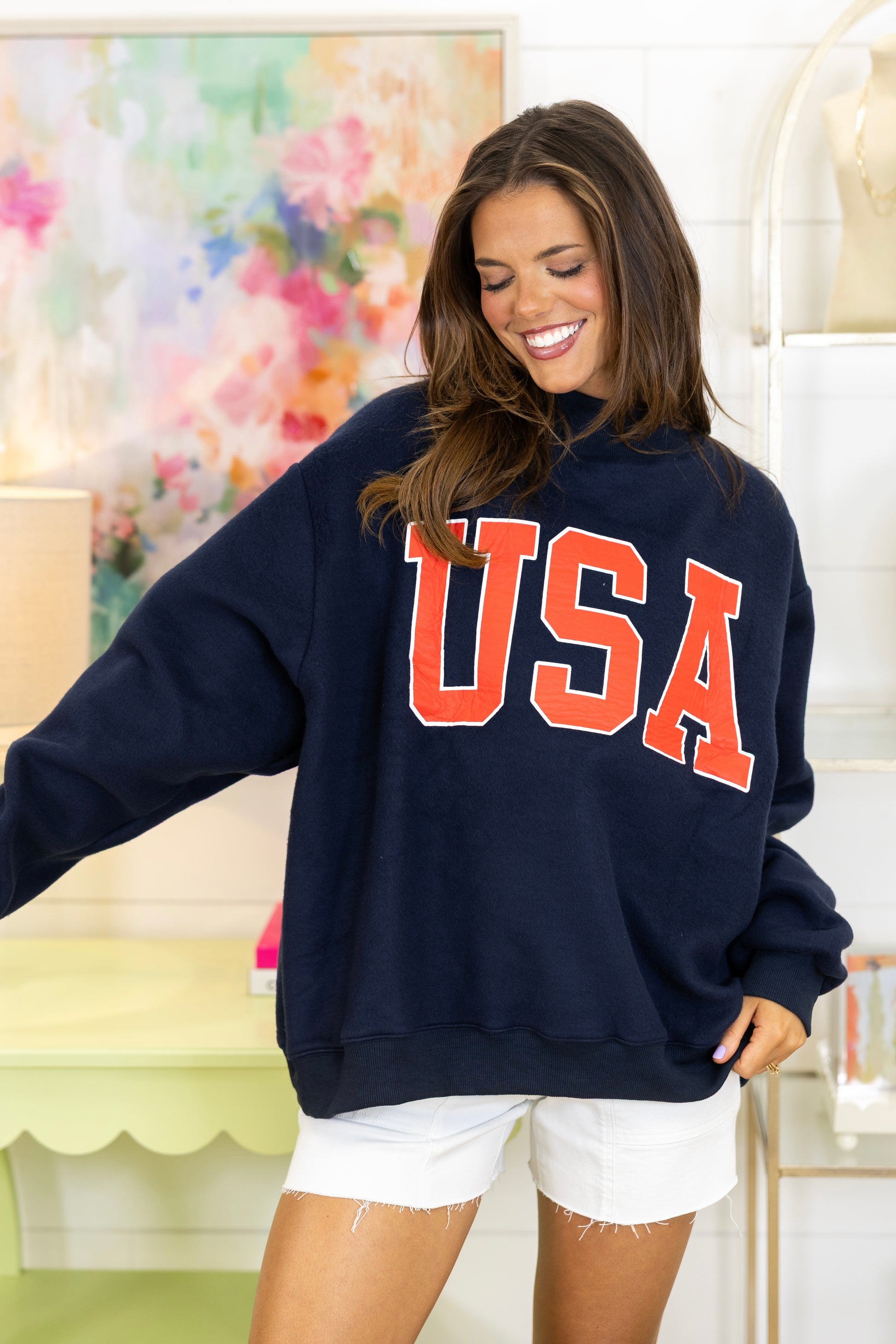 Star-Spangled Sweatshirt-Sweatshirt-Bucketlist-The Village Shoppe, Women’s Fashion Boutique, Shop Online and In Store - Located in Muscle Shoals, AL.