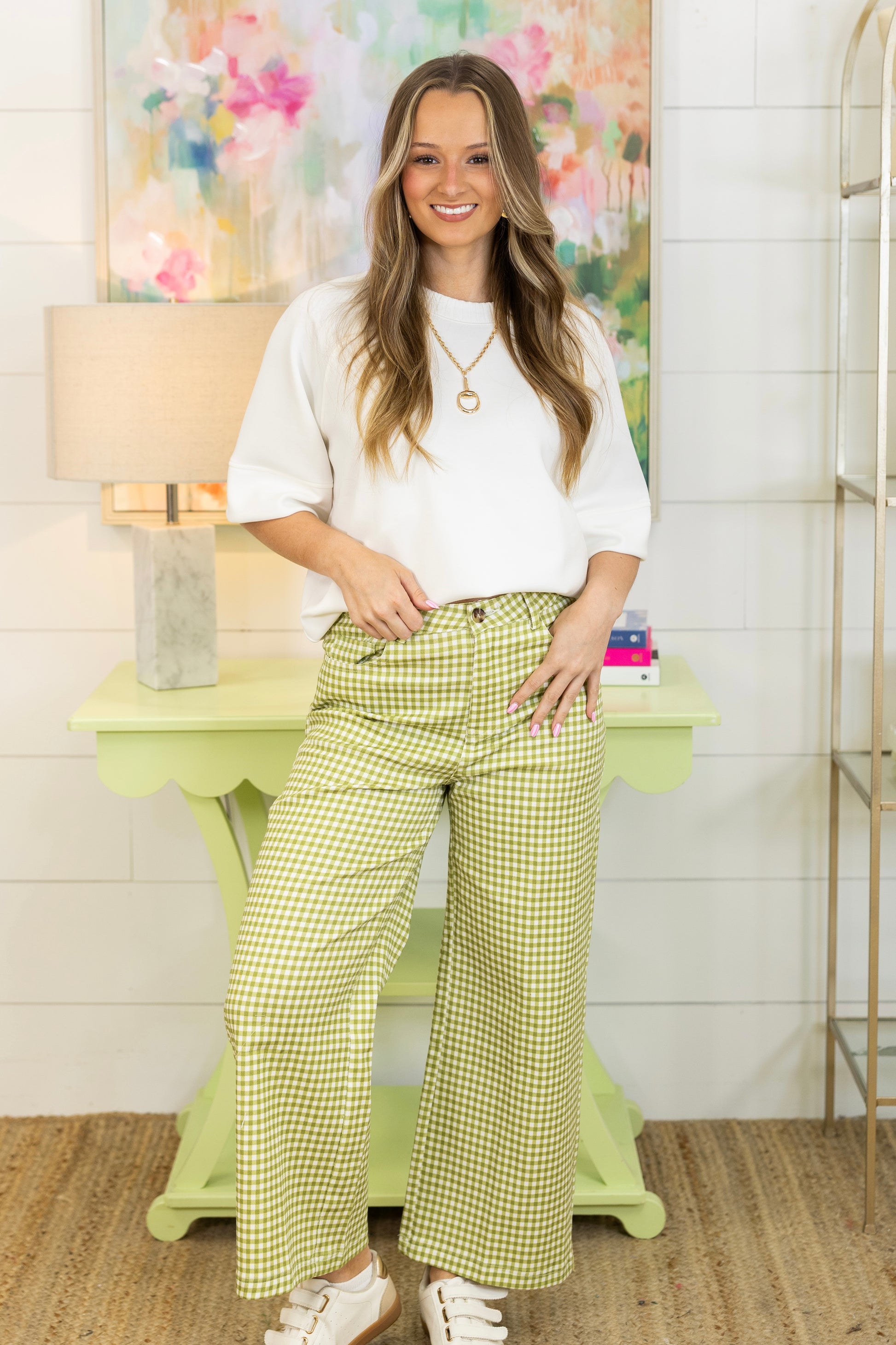 Playdate Gingham Pants-Pant-Entro-The Village Shoppe, Women’s Fashion Boutique, Shop Online and In Store - Located in Muscle Shoals, AL.