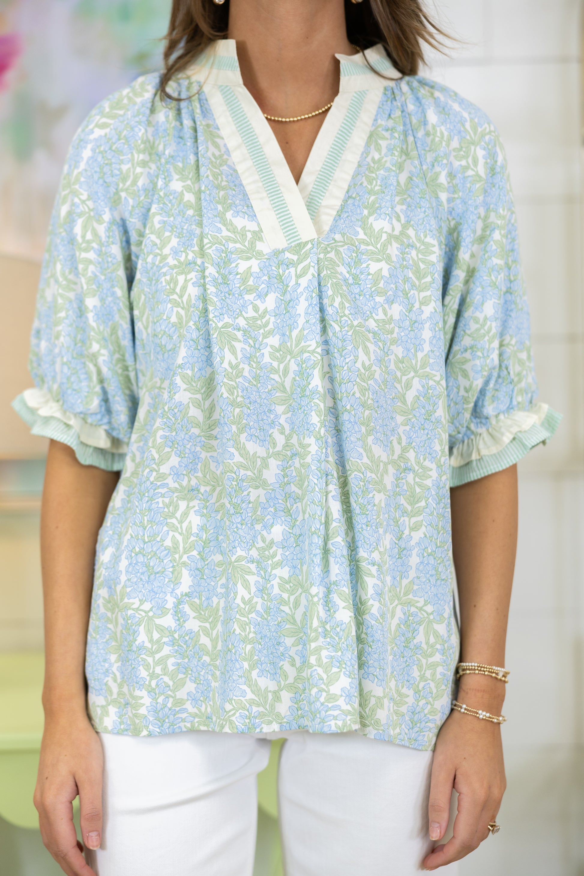 Wildflower Way Blouse-Short Sleeves-Umgee-The Village Shoppe, Women’s Fashion Boutique, Shop Online and In Store - Located in Muscle Shoals, AL.