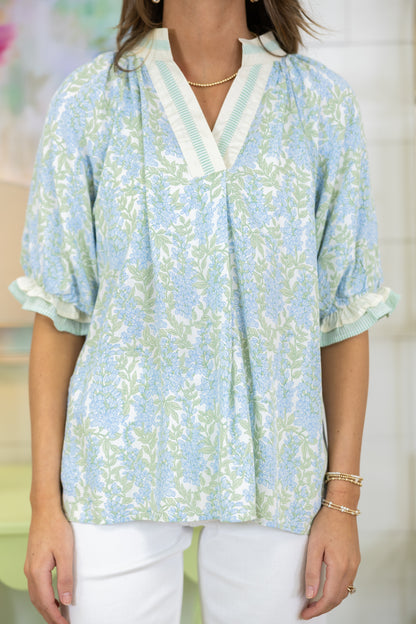 Wildflower Way Blouse-Short Sleeves-Umgee-The Village Shoppe, Women’s Fashion Boutique, Shop Online and In Store - Located in Muscle Shoals, AL.