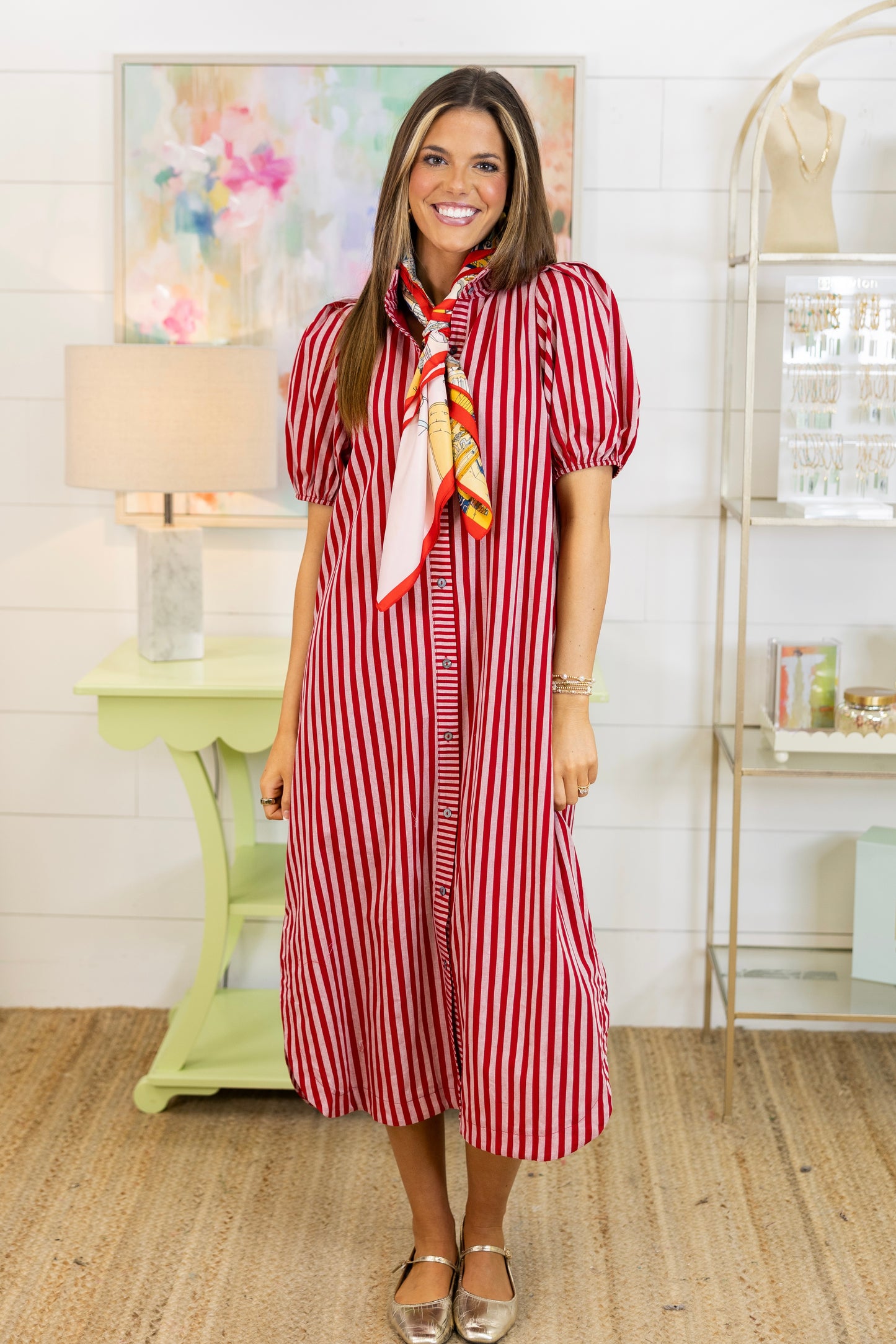 The Serendipity Striped Midi Dress-Midi Dress-Entro-The Village Shoppe, Women’s Fashion Boutique, Shop Online and In Store - Located in Muscle Shoals, AL.