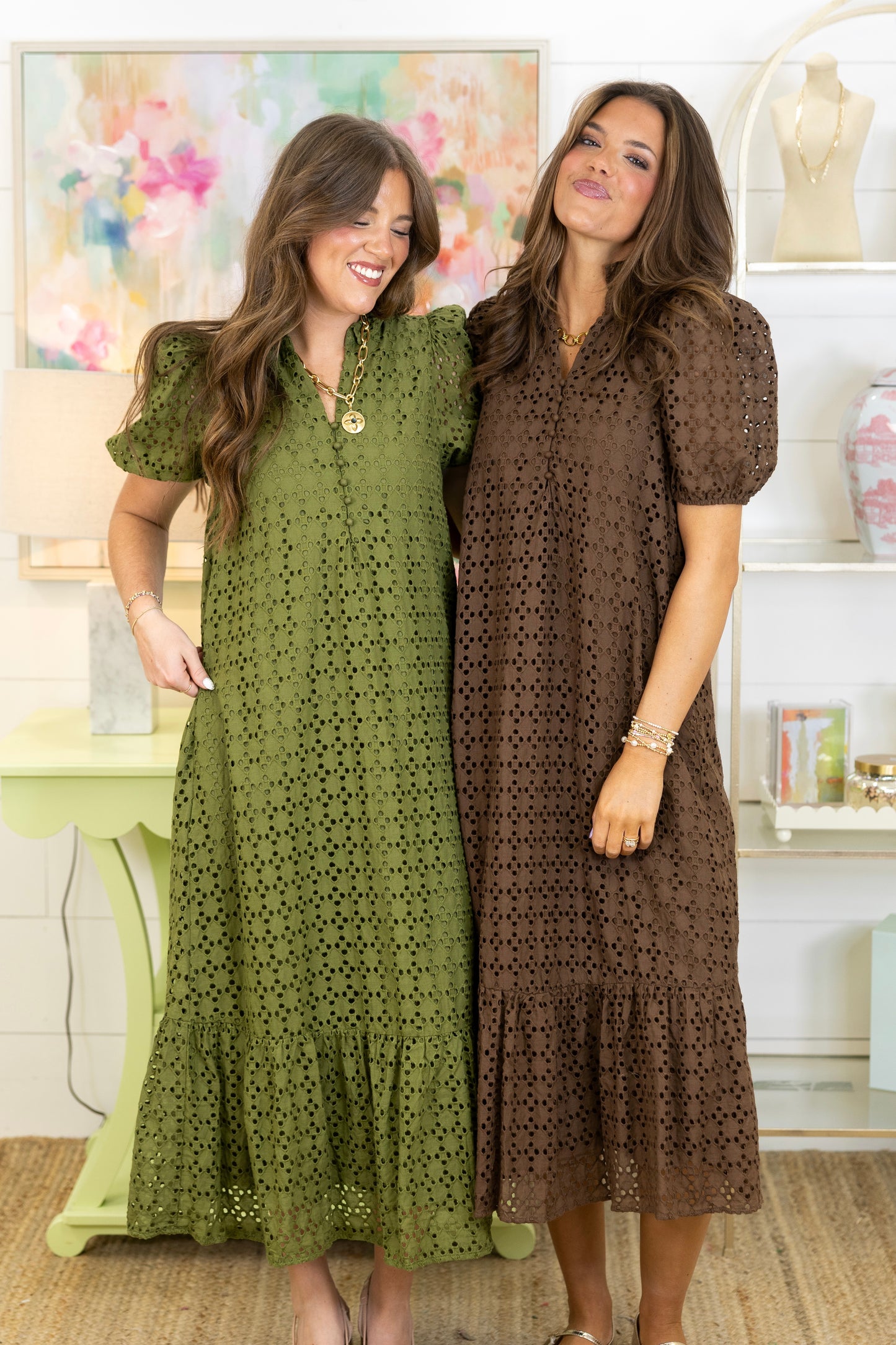 The Elsie Eyelet Midi Dress